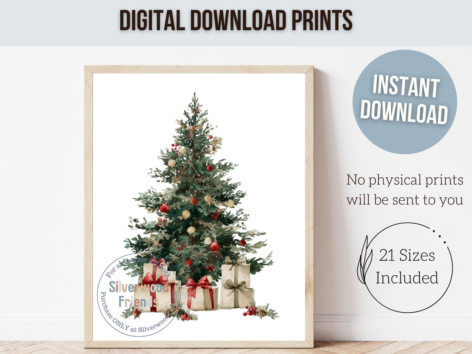 Set of 3 Vintage Christmas Prints, Christmas Wreath Printable Wall Art, Mistletoe Painting, Holiday Hosting Decorating Digital Print