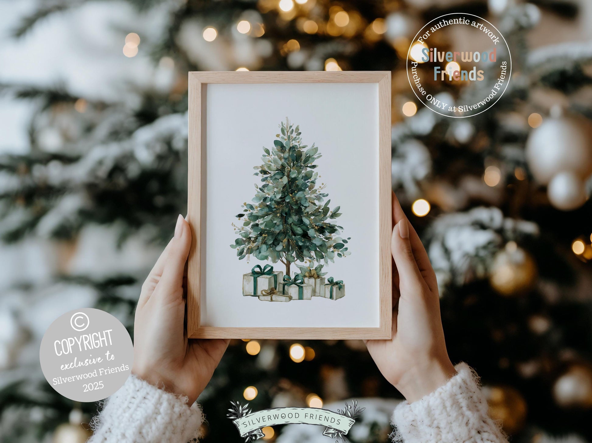 Set of 3 Vintage Christmas Prints, Emerald Green Festive Printable Wall Art, Mistletoe Painting, Christmas Tree Poster Digital Print