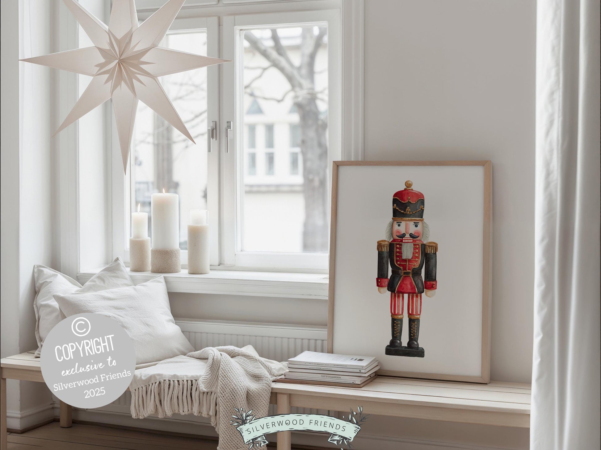 Set of 3 Christmas Nutcracker Prints, Watercolour Vintage Nutcracker Poster, Festive Christmas Holiday Wall Decor Digital Print