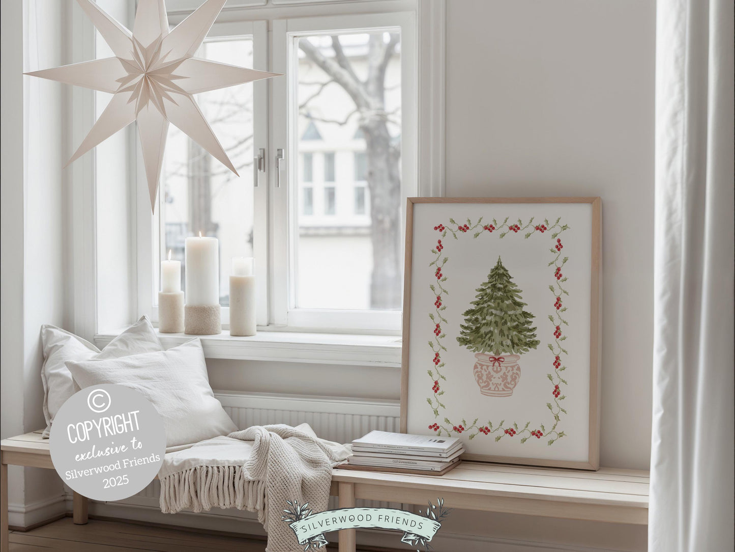 Set of 3 Pink and Green Christmas Prints, Pastel Coquette Bow Christmas Printable Wall Art Posters, Holiday Hosting Decorating Digital Print