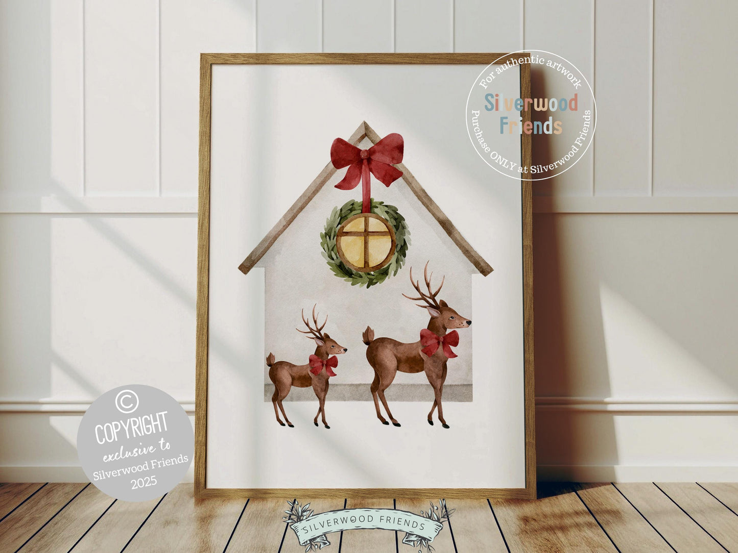 Set of 3 Christmas Prints, Kids Santa Claus Christmas Printable Wall Art Posters, Festive Nursery Decor Digital Download Print