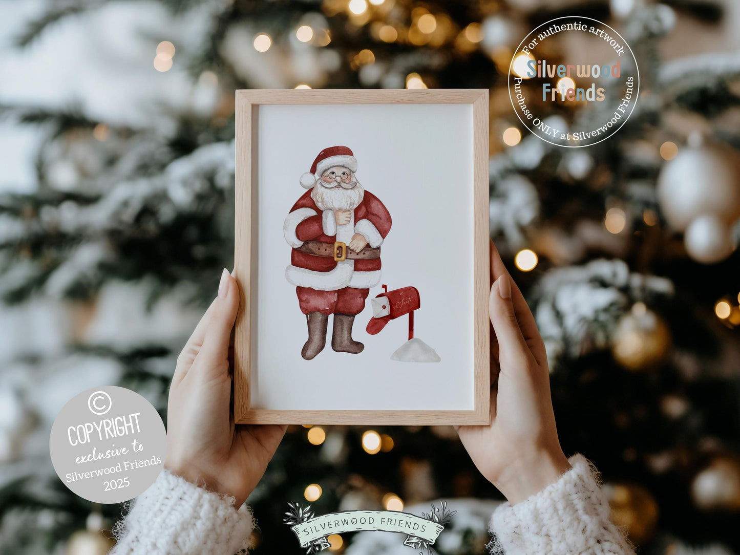 Set of 3 Christmas Prints, Kids Santa Claus Christmas Printable Wall Art Posters, Festive Nursery Decor Digital Download Print