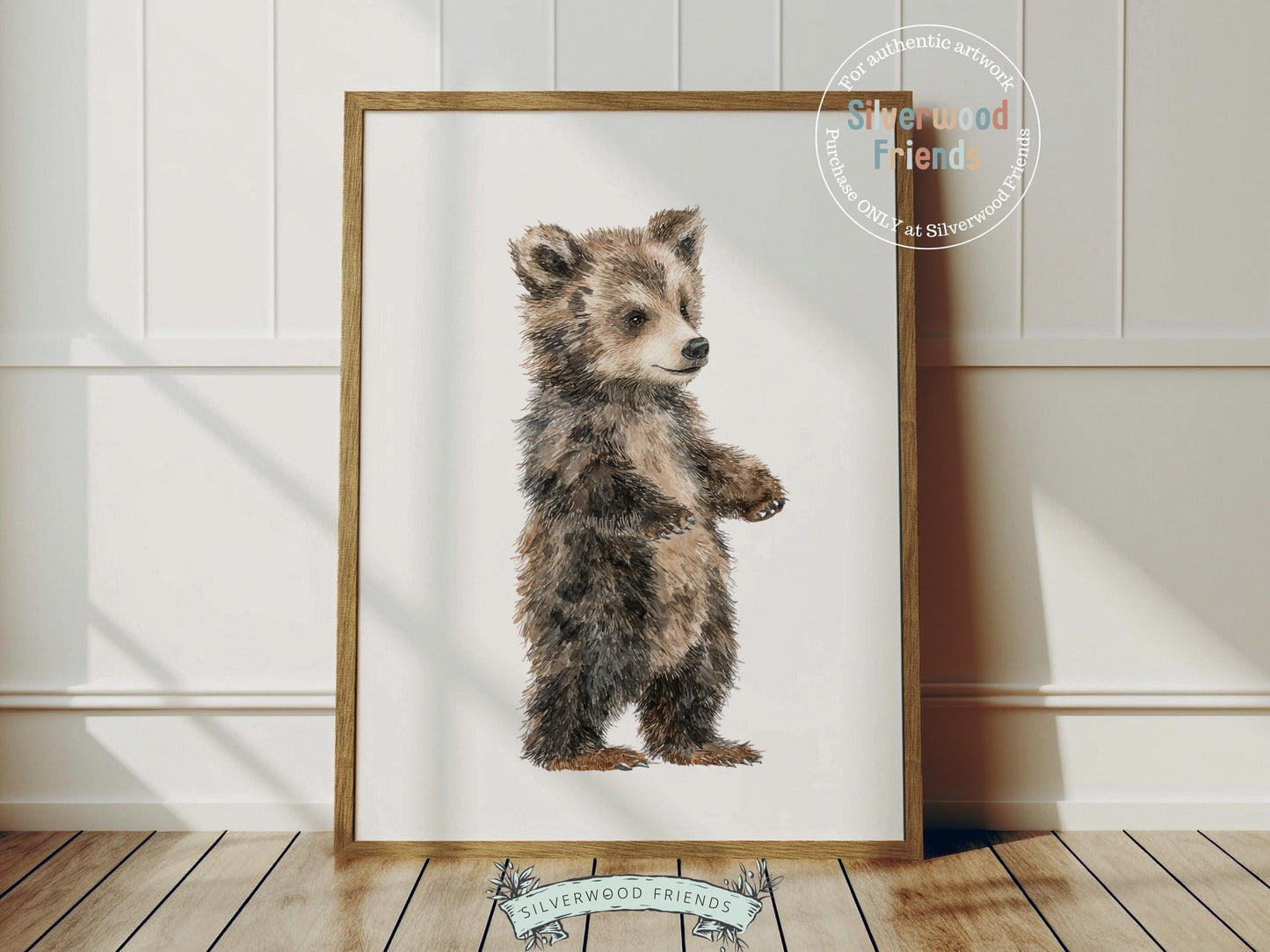 Woodland Bear Nursery Print, Woodland Bear Nursery Decor, Neutral Nursery Decor, Baby Bear Nursery Wall Art, Woodland Nursery Digital Prints