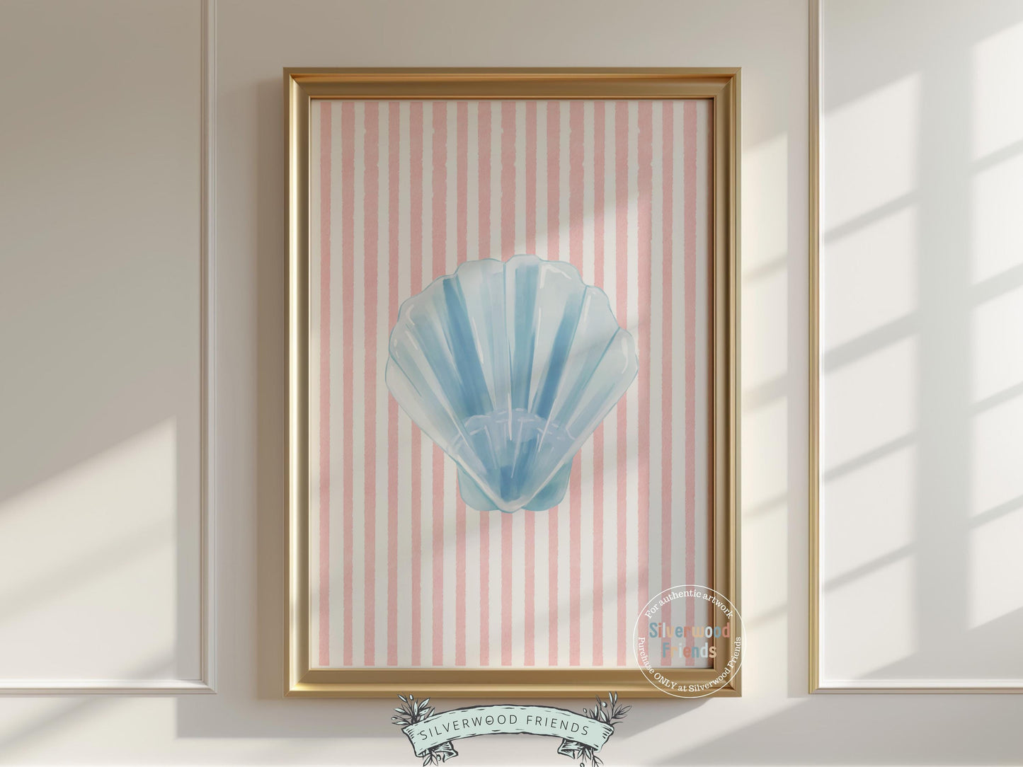 Pastel Seashell Prints Set of 6, Beach House Shell Wall Decor, Digital Download Prints