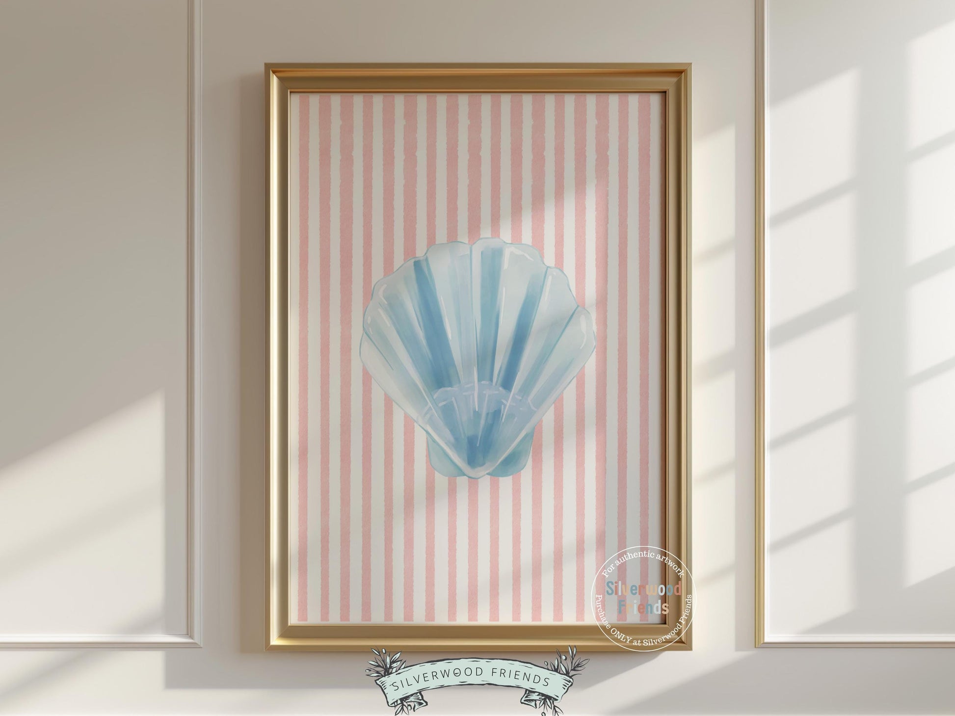 Pastel Seashell Prints Set of 6, Beach House Shell Wall Decor, Digital Download Prints