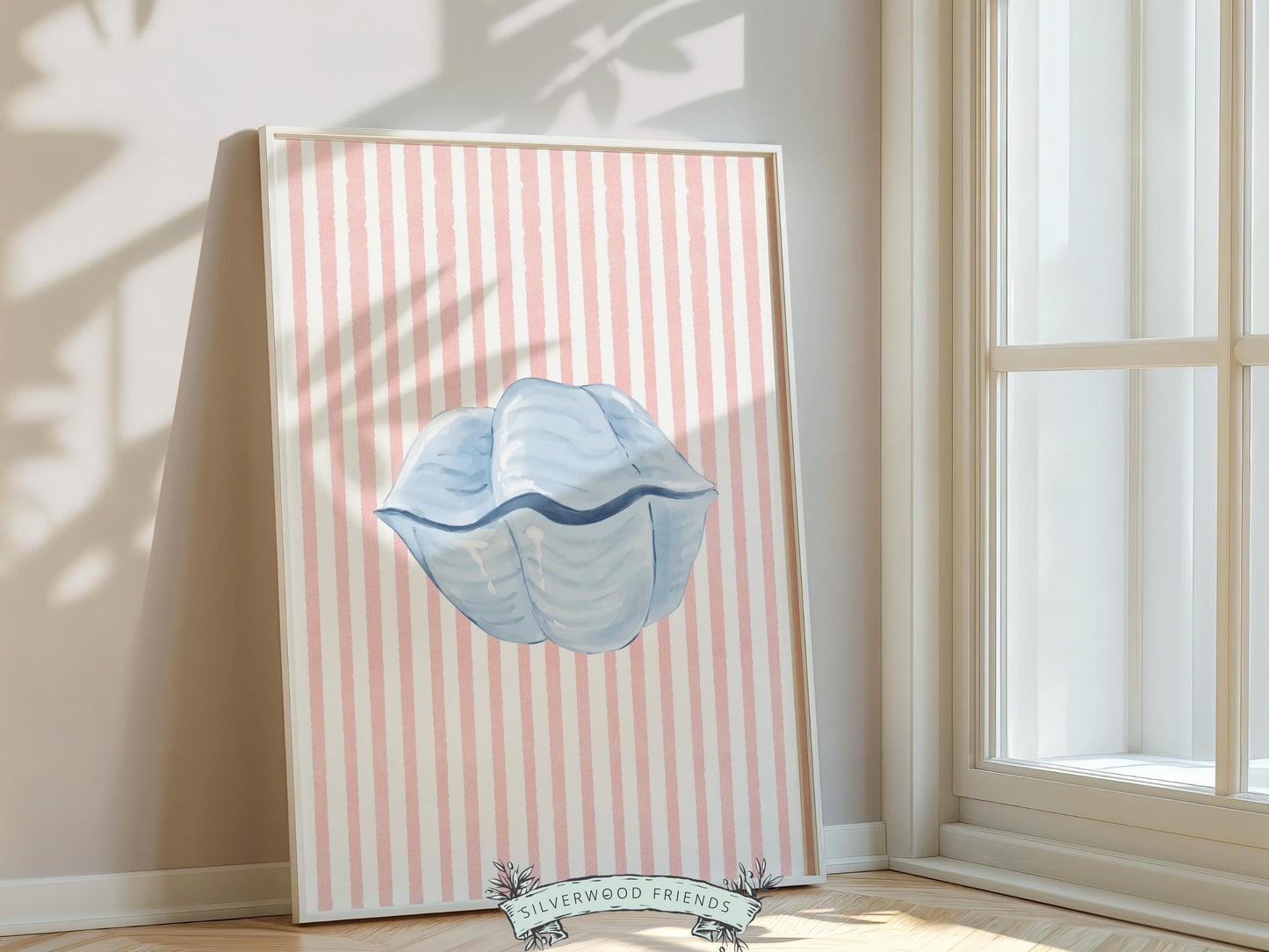Pastel Seashell Prints Set of 6, Beach House Shell Wall Decor, Digital Download Prints