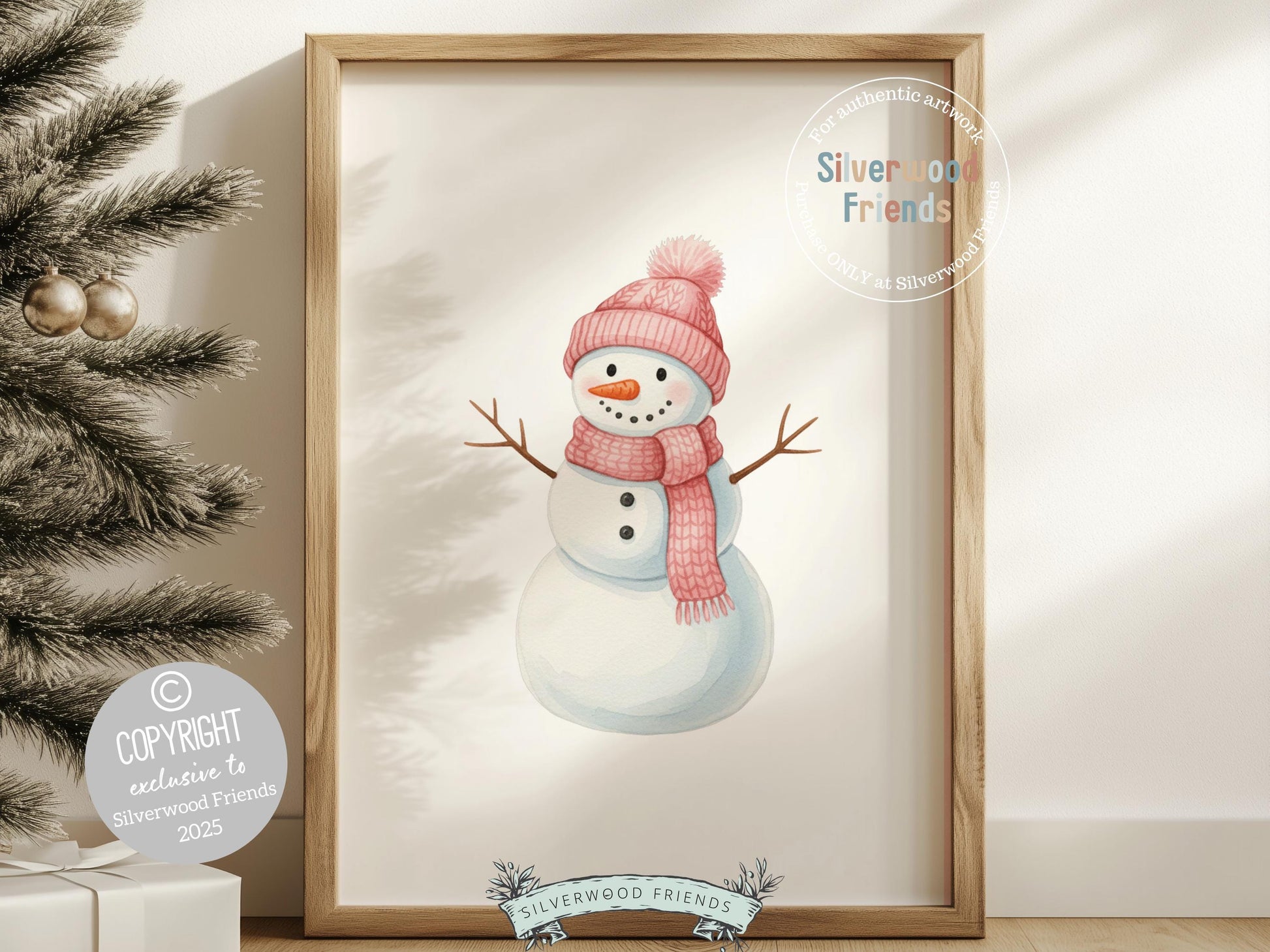 Set of 6 Pink Christmas Prints, Baby Girl Christmas Nursery Decor, Gingerbread Digital Download Print
