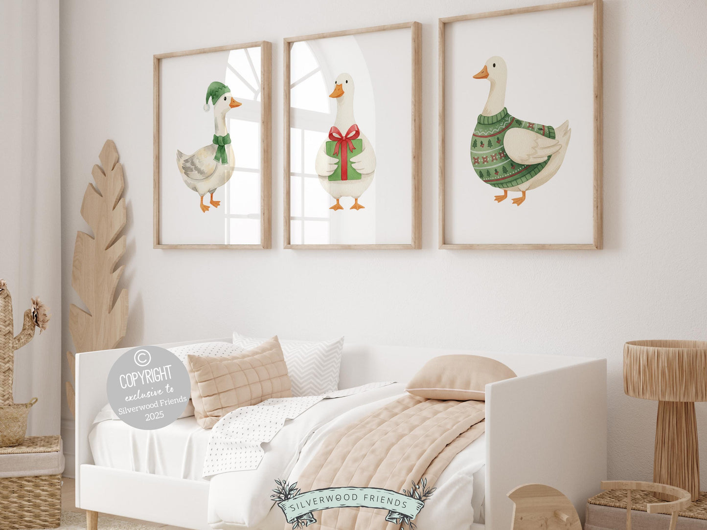 Bring festive charm and gentle whimsy to your space with our Sage Green Christmas Duck Prints, featuring adorable watercolour ducks dressed in soft sage green Christmas attire.

These sweet and heartwarming prints are perfect for both nursery and mudroom decor, adding a cosy seasonal touch without overwhelming your style. A versatile and delightful baby shower or holiday gift, this artwork is sure to be cherished for years to come! 🦆💚🎄