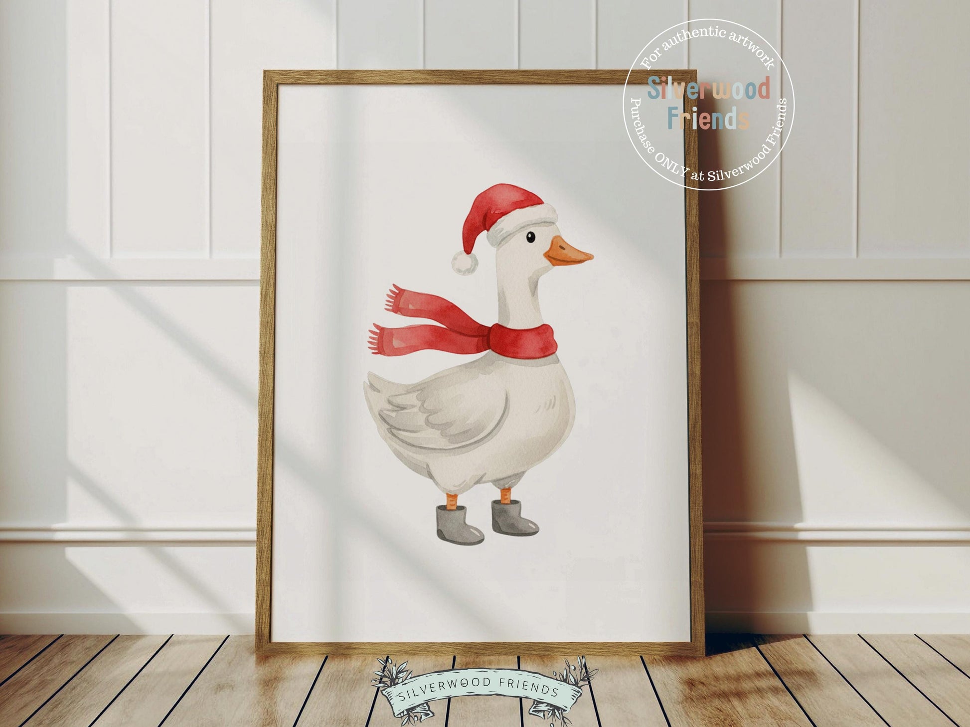 Set of 3 Christmas Duck Nursery Prints, Silly Goose Nursery Decor, Digital Download Print