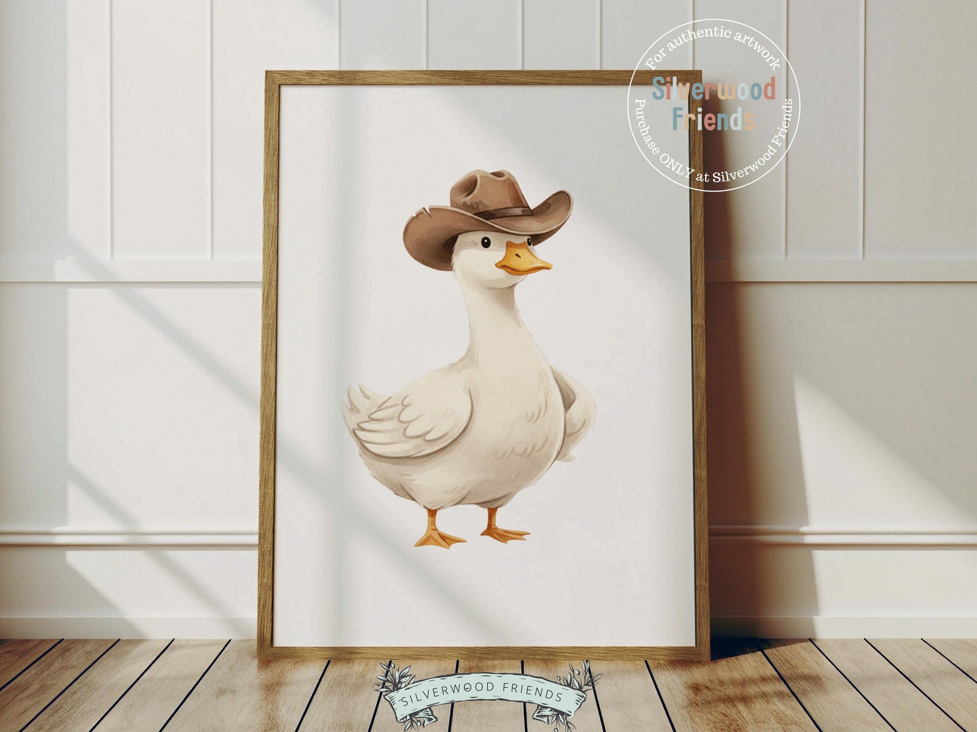Set of 3 Duck Nursery Prints, Beige Duck Nursery Decor, Gender Neutral Western Nursery Wall Art, Digital Download