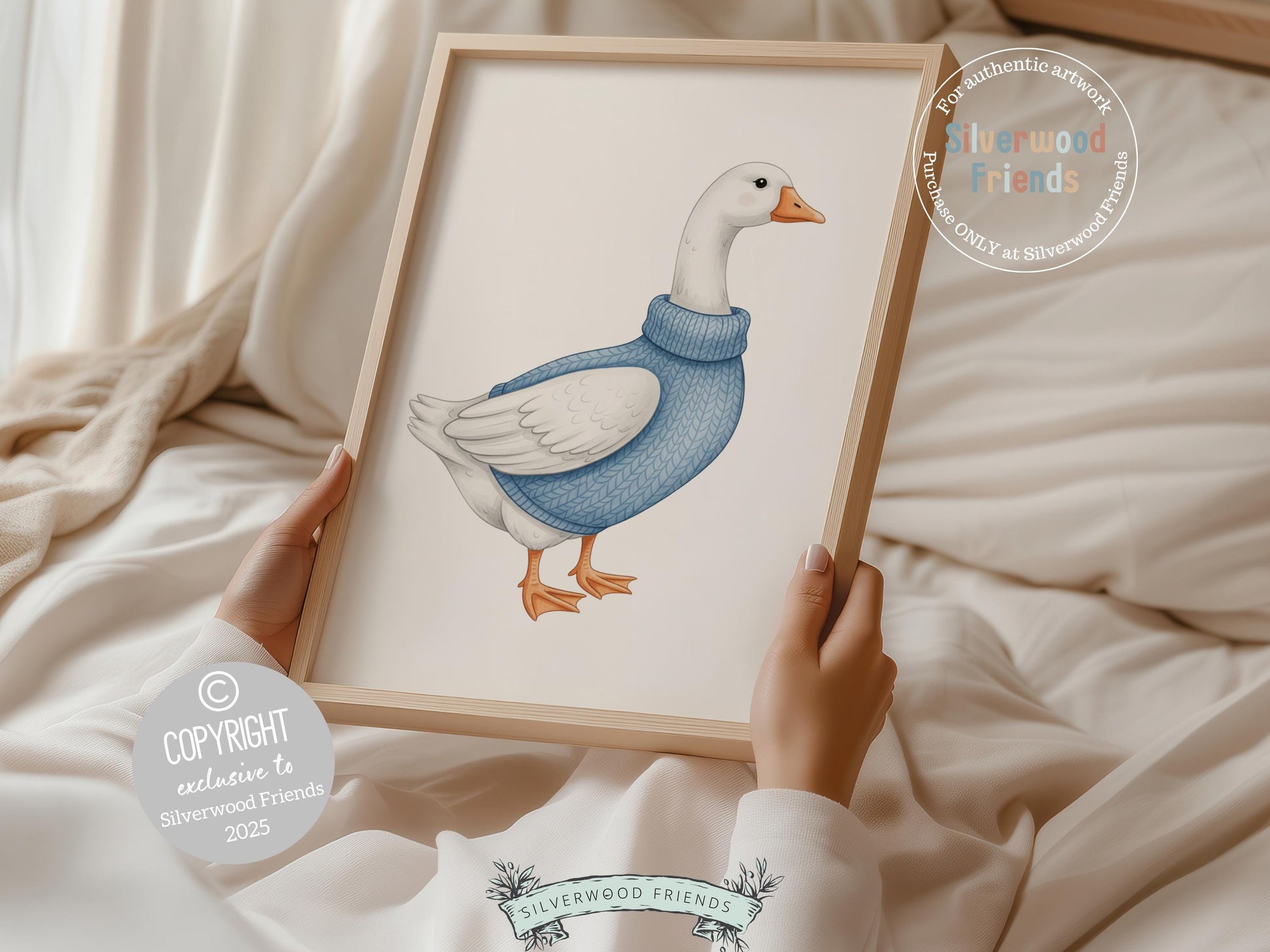 Set of 3 Duck Nursery Prints, Blue Duck Nursery Decor, Gender Neutral Duck Nursery Wall Art, Digital Download