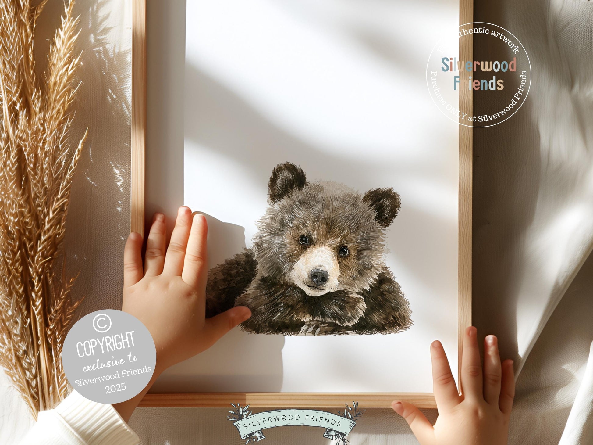 Woodland Bear Nursery Print, Woodland Bear Nursery Decor, Neutral Nursery Decor, Baby Bear Nursery Wall Art, Woodland Nursery Digital Prints