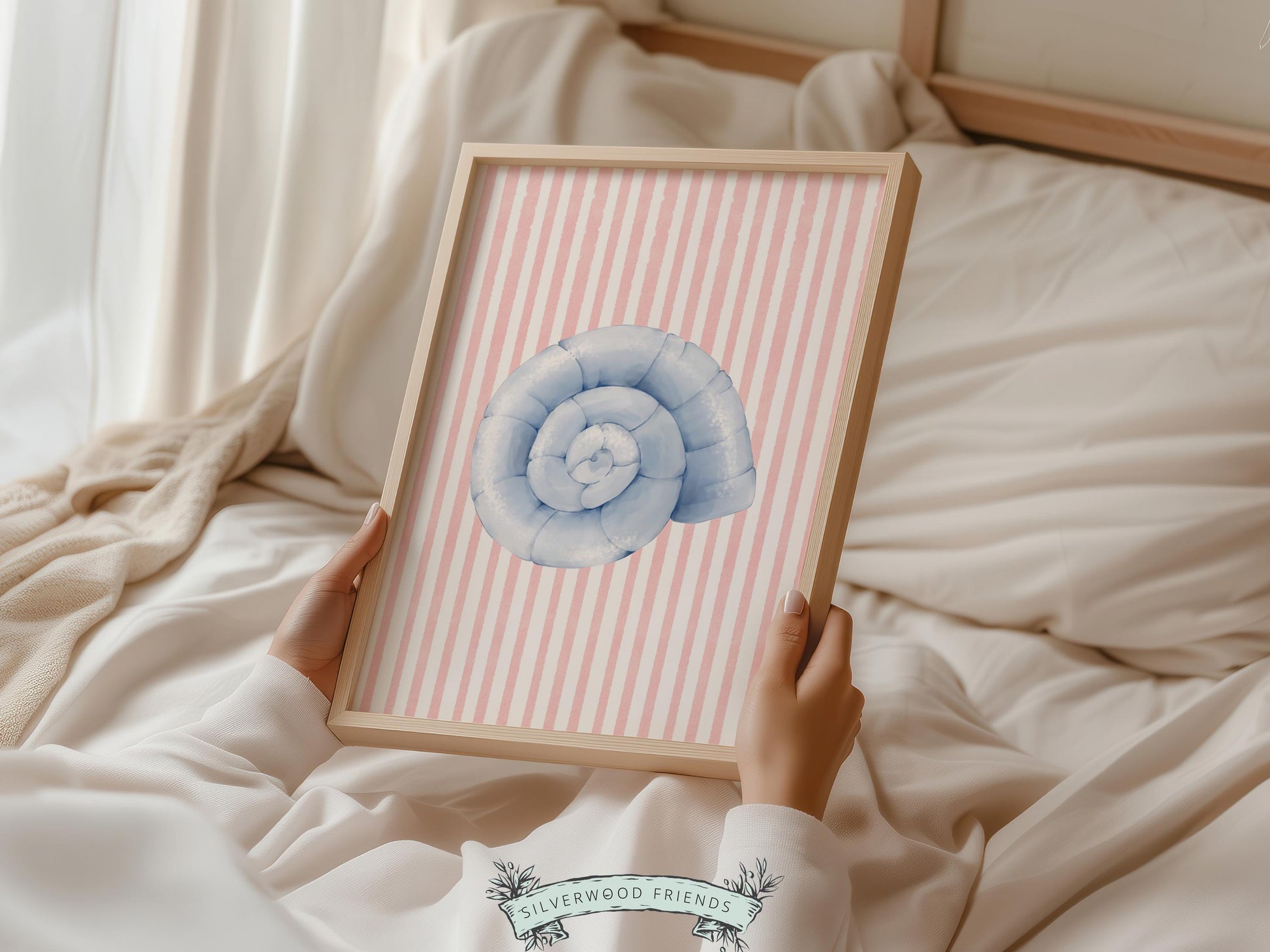 Pastel Seashell Prints Set of 6, Beach House Shell Wall Decor, Digital Download Prints