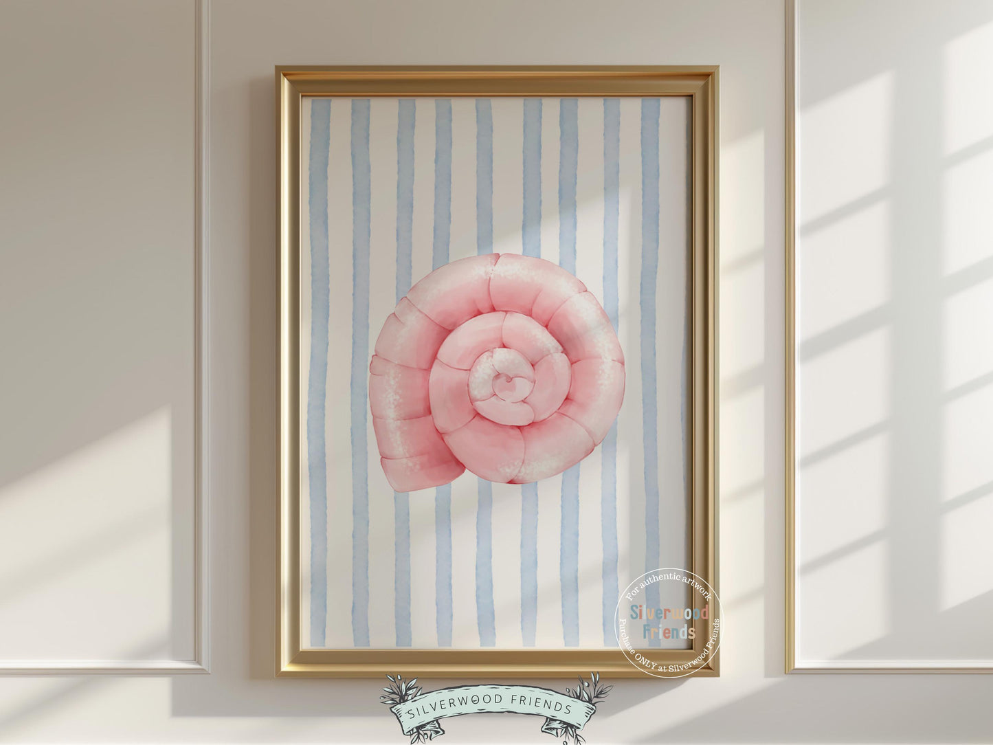 Seashell Prints Set of 6, Pastel Beach House Shell Wall Decor, Digital Download Prints