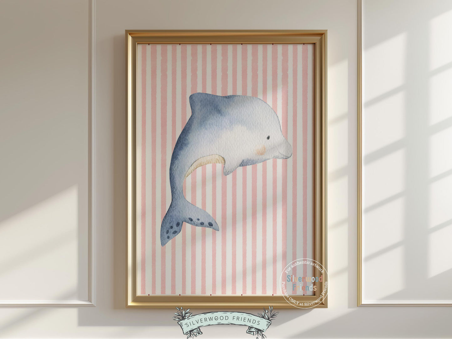 Sea Animal Nursery Print Set of 6, Baby Girl Under The Sea Nursery Decor, Whale Turtle Dolphin Digital Download Prints