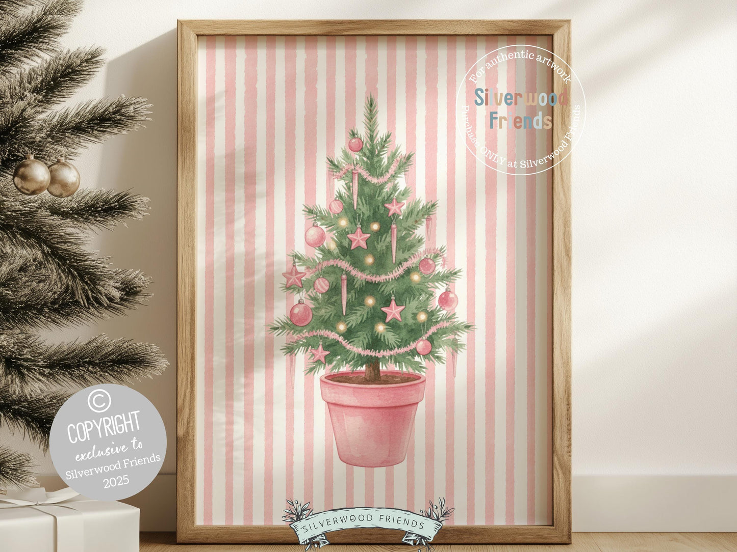 Set of 6 Pink Christmas Prints, Baby Girl Christmas Nursery Prints, Gingerbread Nutcracker Snowman Digital Download Print