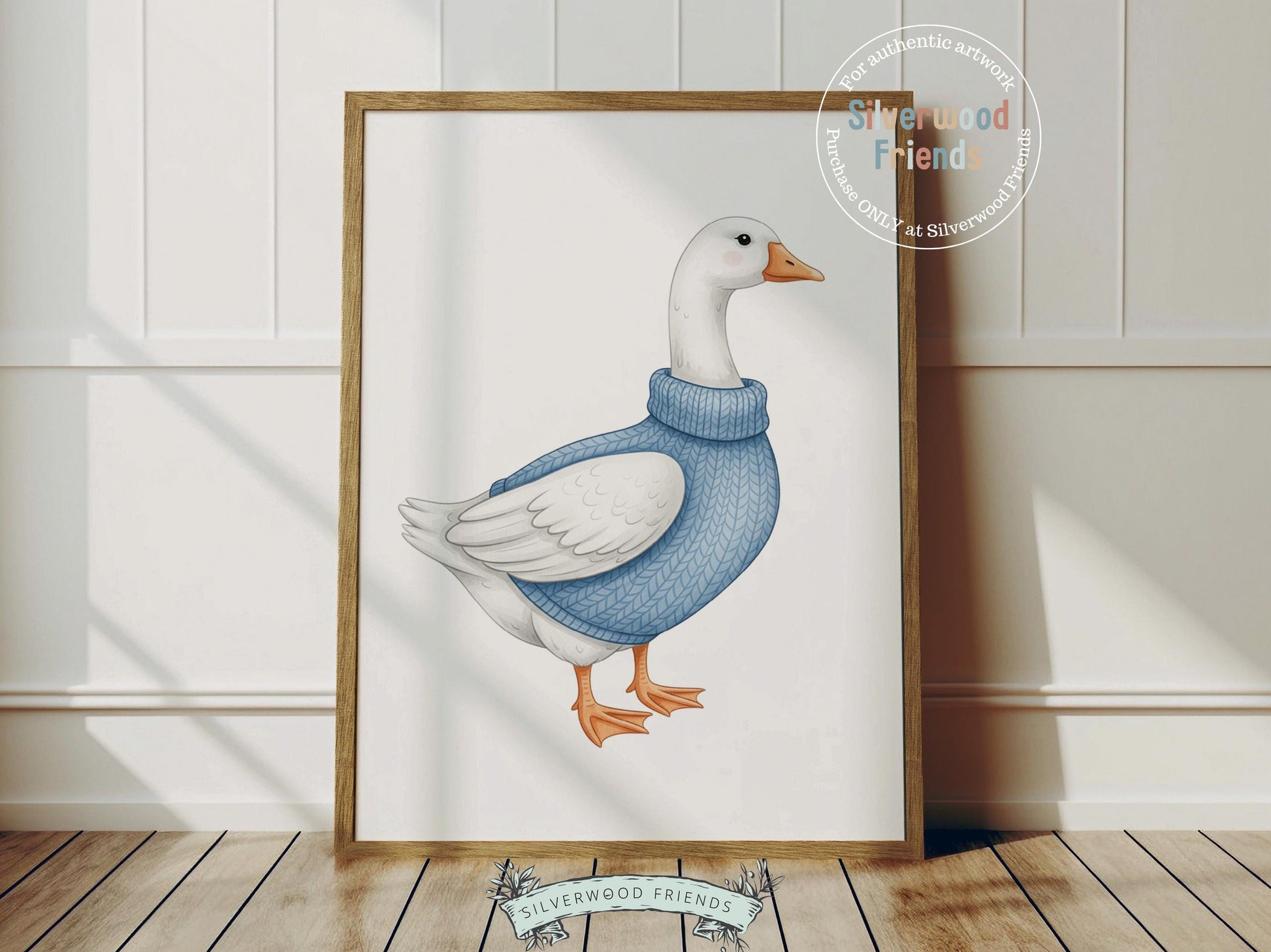 Set of 3 Duck Nursery Prints, Blue Duck Nursery Decor, Gender Neutral Duck Nursery Wall Art, Digital Download