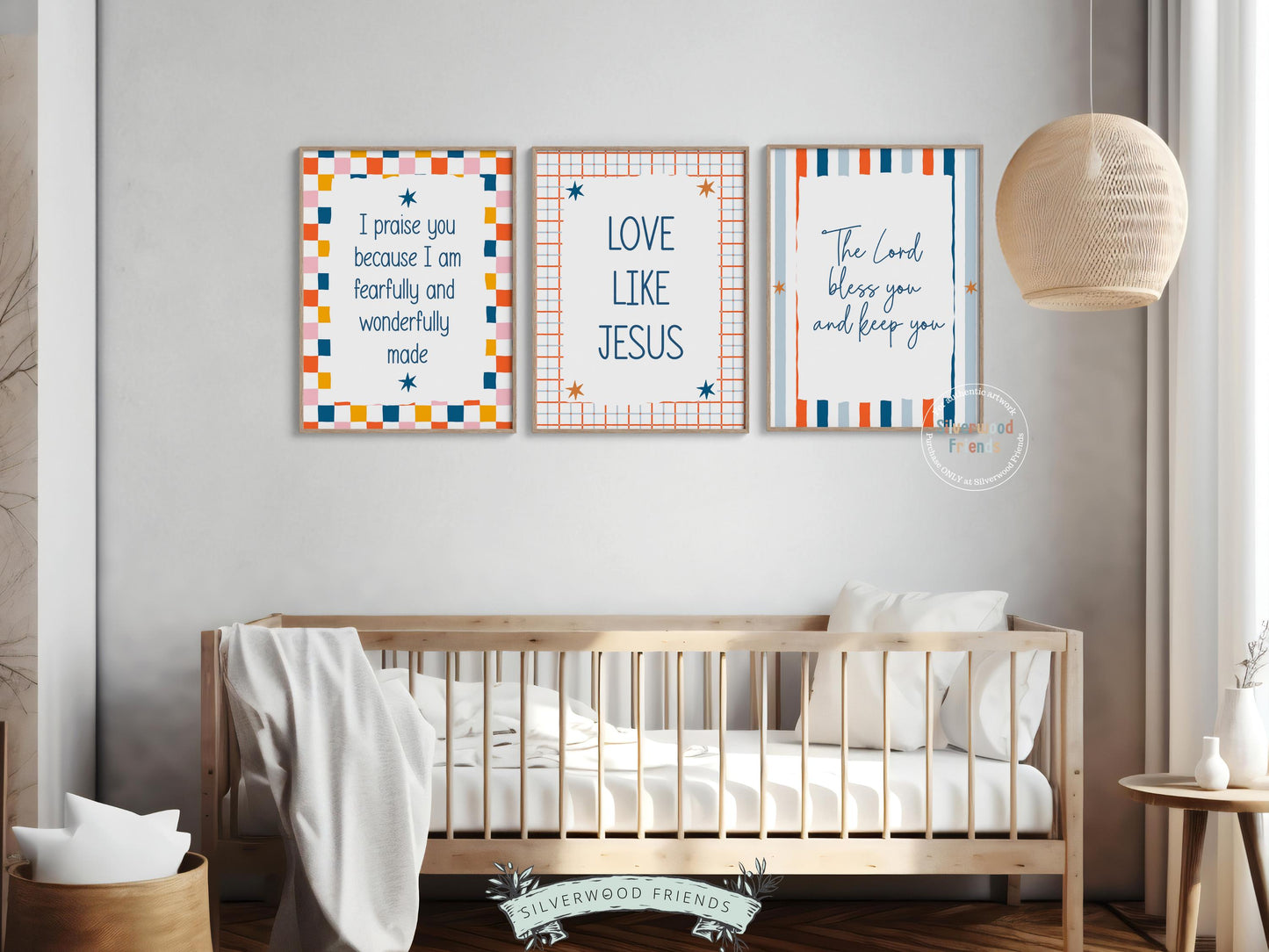 Set of 3 Christian Kids Wall Art Prints, Bible Verse Nursery Decor, Faith Based Kids Room Decor, Motivational Bible Quotes for Kids(Digital)