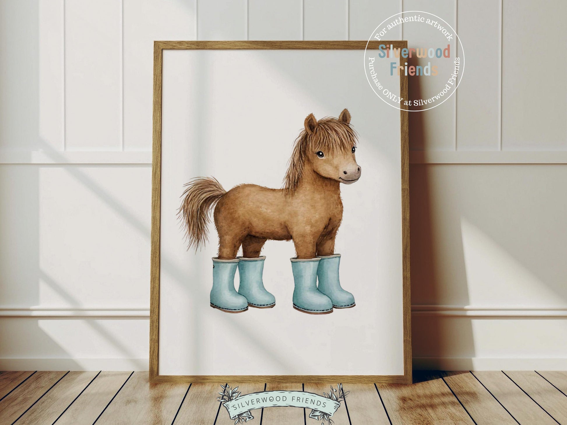 Baby Farm Animal Prints, Blue Farmyard Animal Nursery Decor (Digital Print)