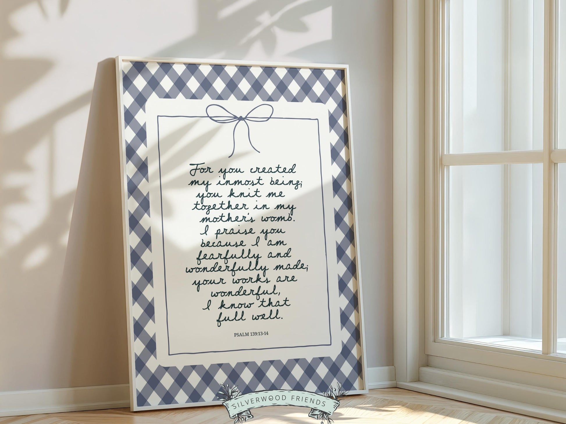 Christian Wall Art, Bible Verse Nursery Print, Christian Faith Nursery Decor, Scripture Nursery Wall Art, Psalm 139:13-14 (Digital Download)