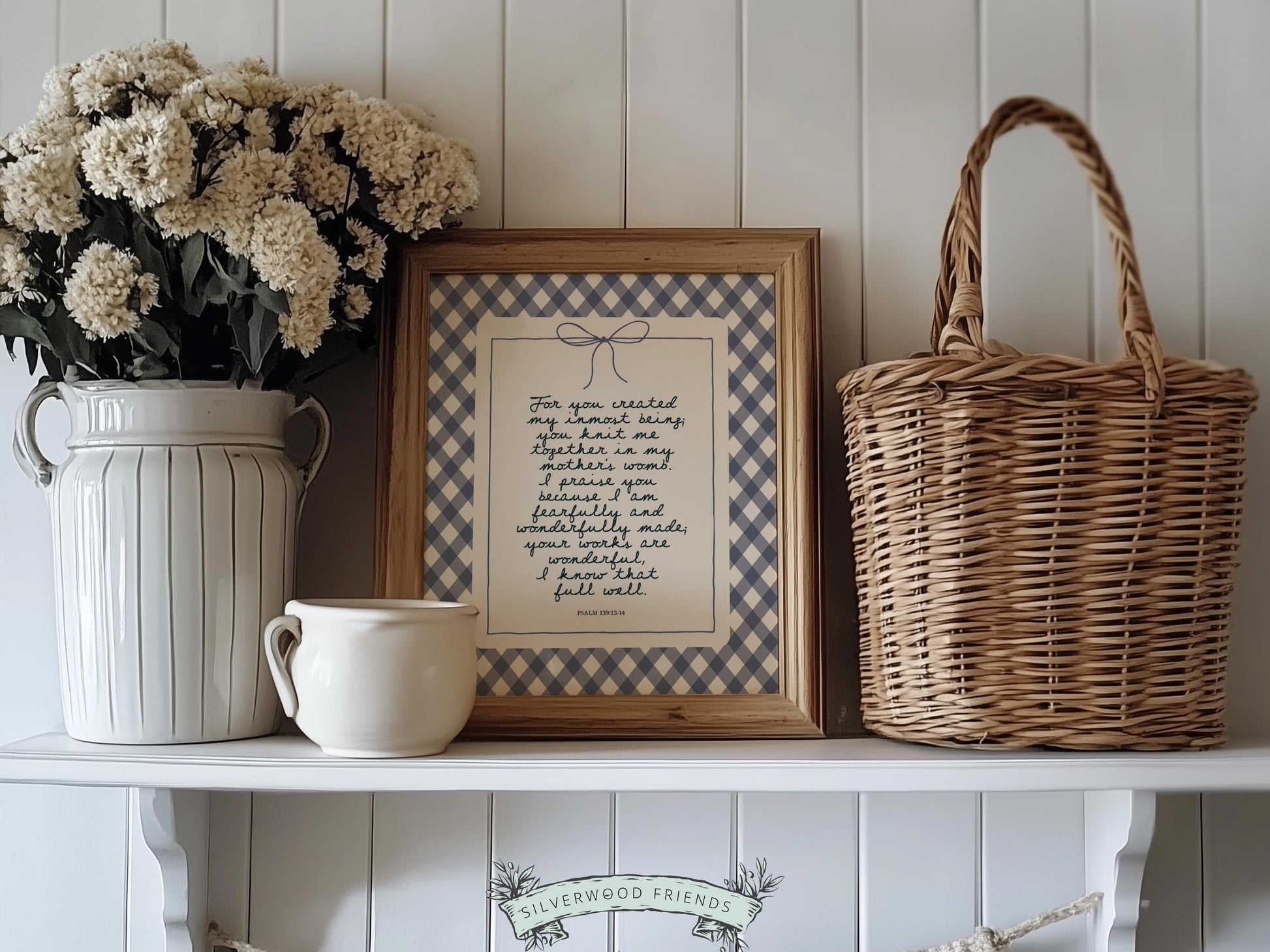 Christian Wall Art, Bible Verse Nursery Print, Christian Faith Nursery Decor, Scripture Nursery Wall Art, Psalm 139:13-14 (Digital Download)