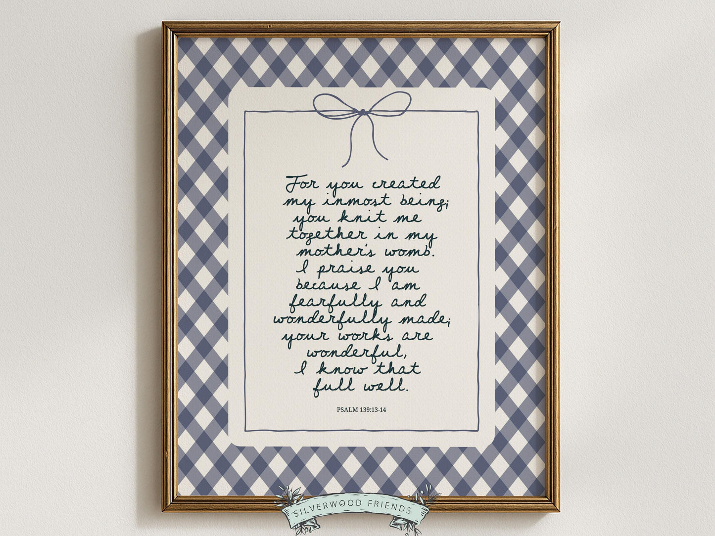 Christian Wall Art, Bible Verse Nursery Print, Christian Faith Nursery Decor, Scripture Nursery Wall Art, Psalm 139:13-14 (Digital Download)