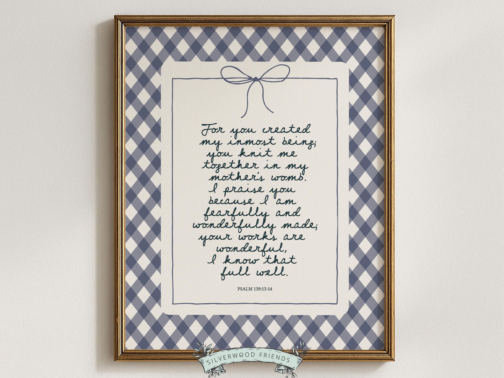 Christian Wall Art, Bible Verse Nursery Print, Christian Faith Nursery Decor, Scripture Nursery Wall Art, Psalm 139:13-14 (Digital Download)