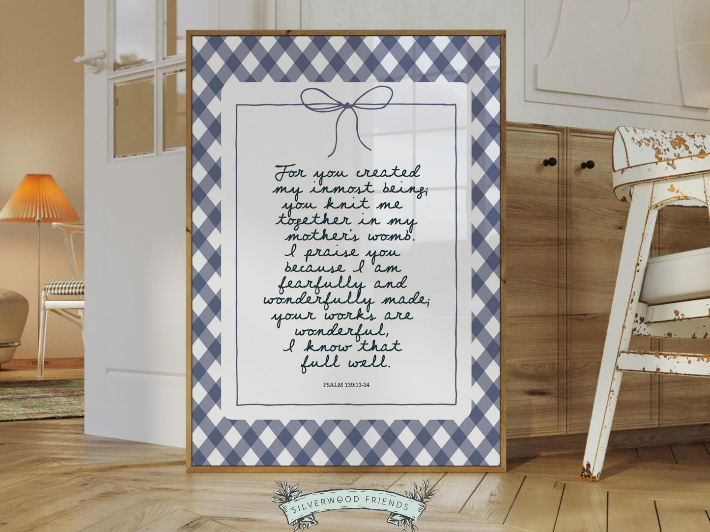 Christian Wall Art, Bible Verse Nursery Print, Christian Faith Nursery Decor, Scripture Nursery Wall Art, Psalm 139:13-14 (Digital Download)