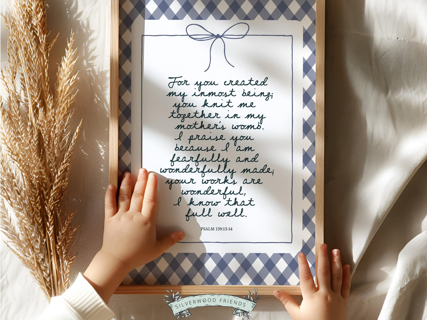 Christian Wall Art, Bible Verse Nursery Print, Christian Faith Nursery Decor, Scripture Nursery Wall Art, Psalm 139:13-14 (Digital Download)