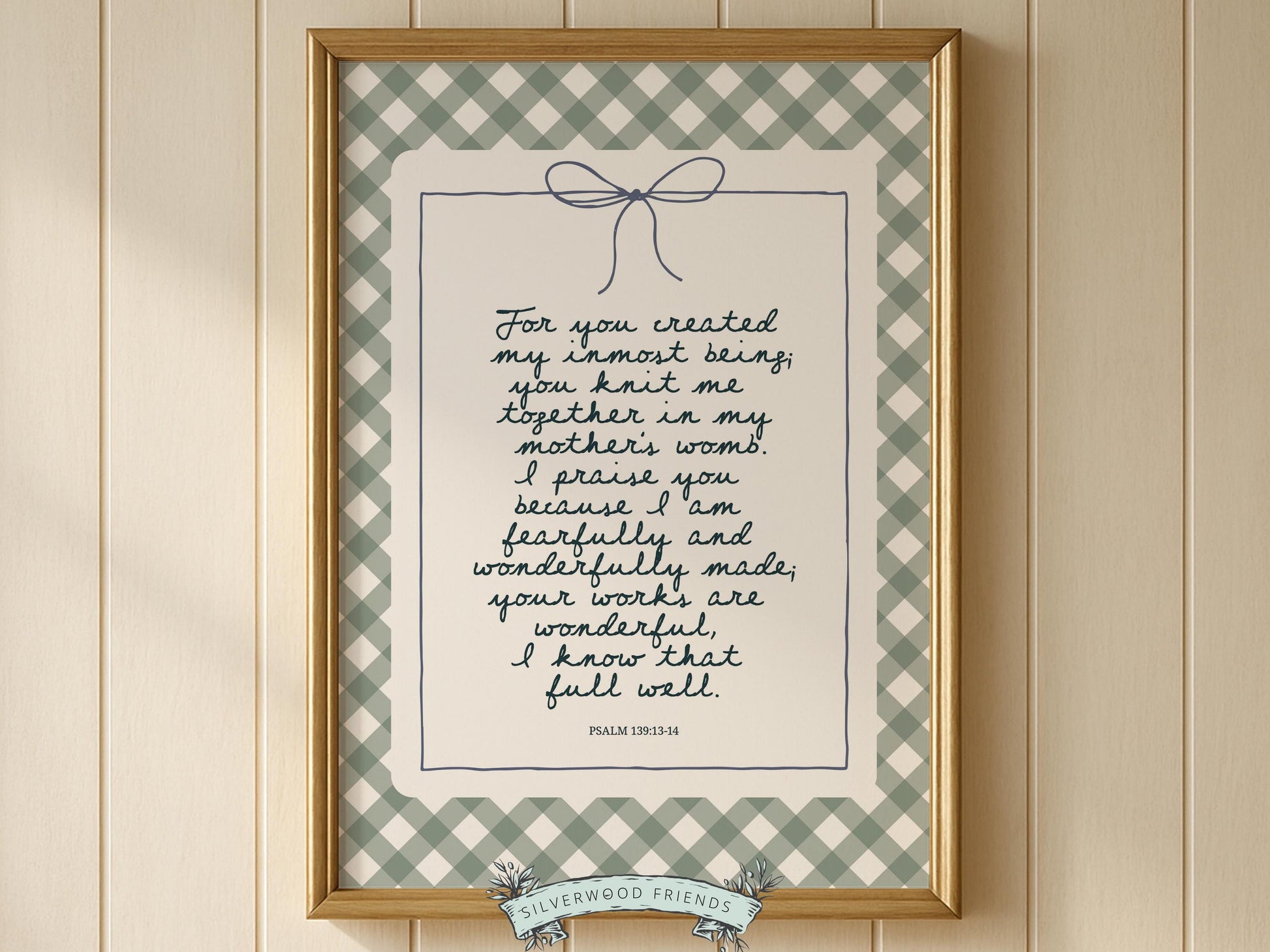 Christian Wall Art, Bible Verse Nursery Print, Christian Faith Nursery Decor, Scripture Nursery Wall Art, Psalm 139:13-14 (Digital Download)