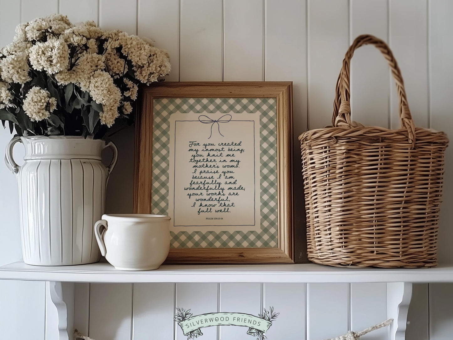 Christian Wall Art, Bible Verse Nursery Print, Christian Faith Nursery Decor, Scripture Nursery Wall Art, Psalm 139:13-14 (Digital Download)