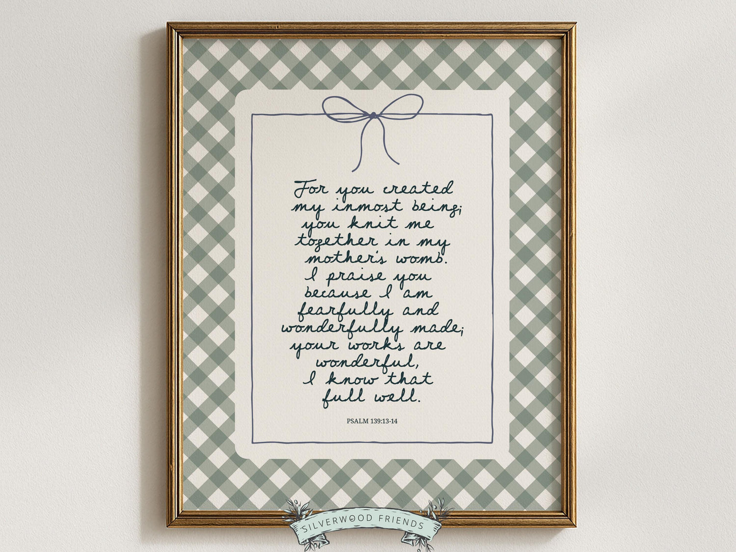 Christian Wall Art, Bible Verse Nursery Print, Christian Faith Nursery Decor, Scripture Nursery Wall Art, Psalm 139:13-14 (Digital Download)