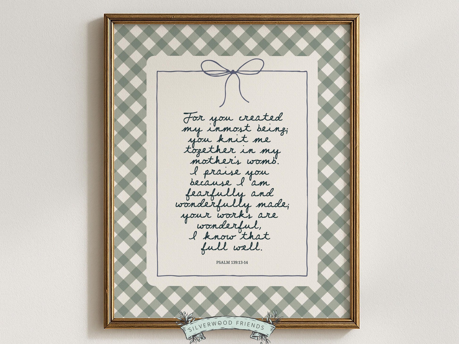 Christian Wall Art, Bible Verse Nursery Print, Christian Faith Nursery Decor, Scripture Nursery Wall Art, Psalm 139:13-14 (Digital Download)