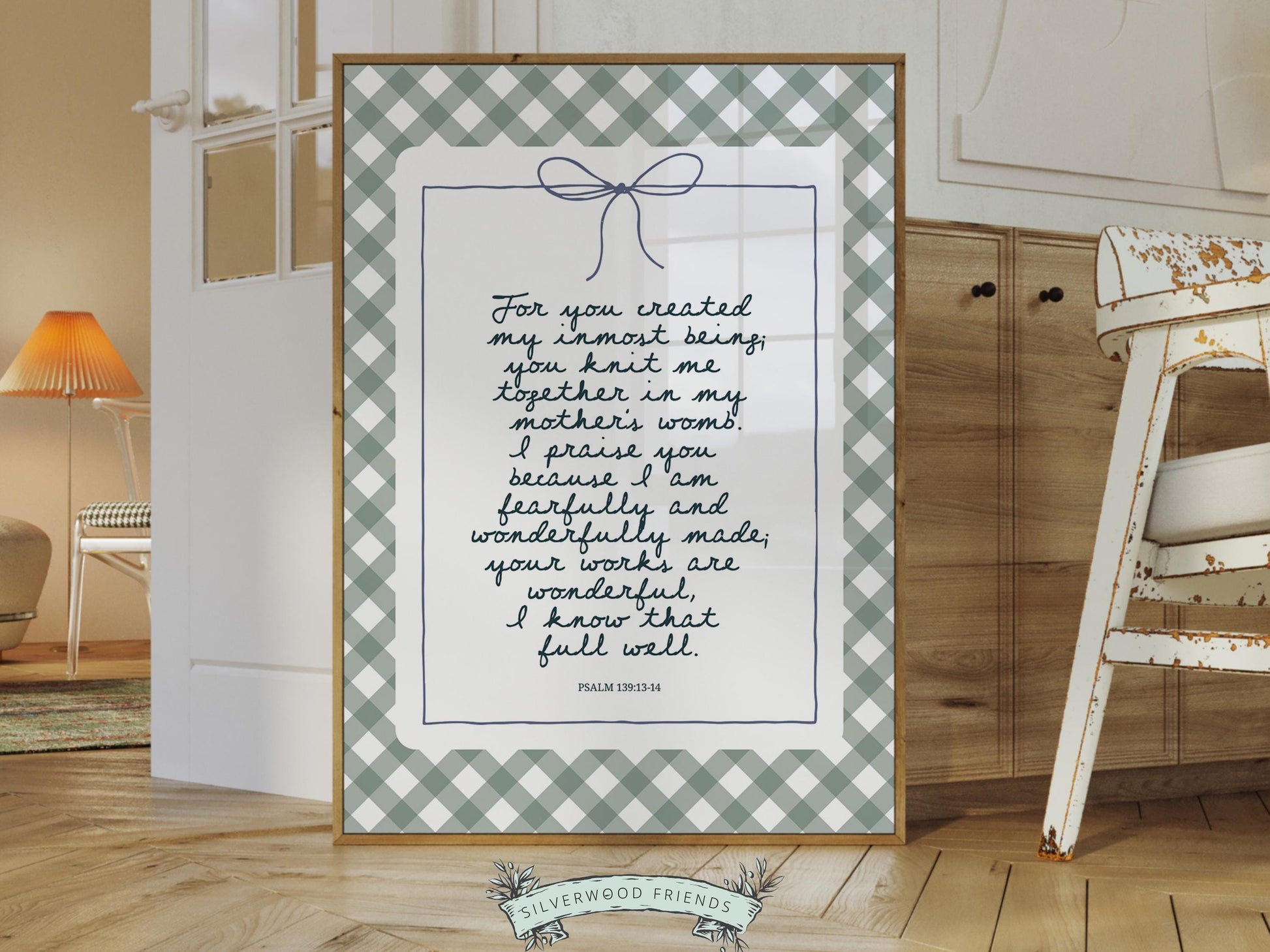 Christian Wall Art, Bible Verse Nursery Print, Christian Faith Nursery Decor, Scripture Nursery Wall Art, Psalm 139:13-14 (Digital Download)