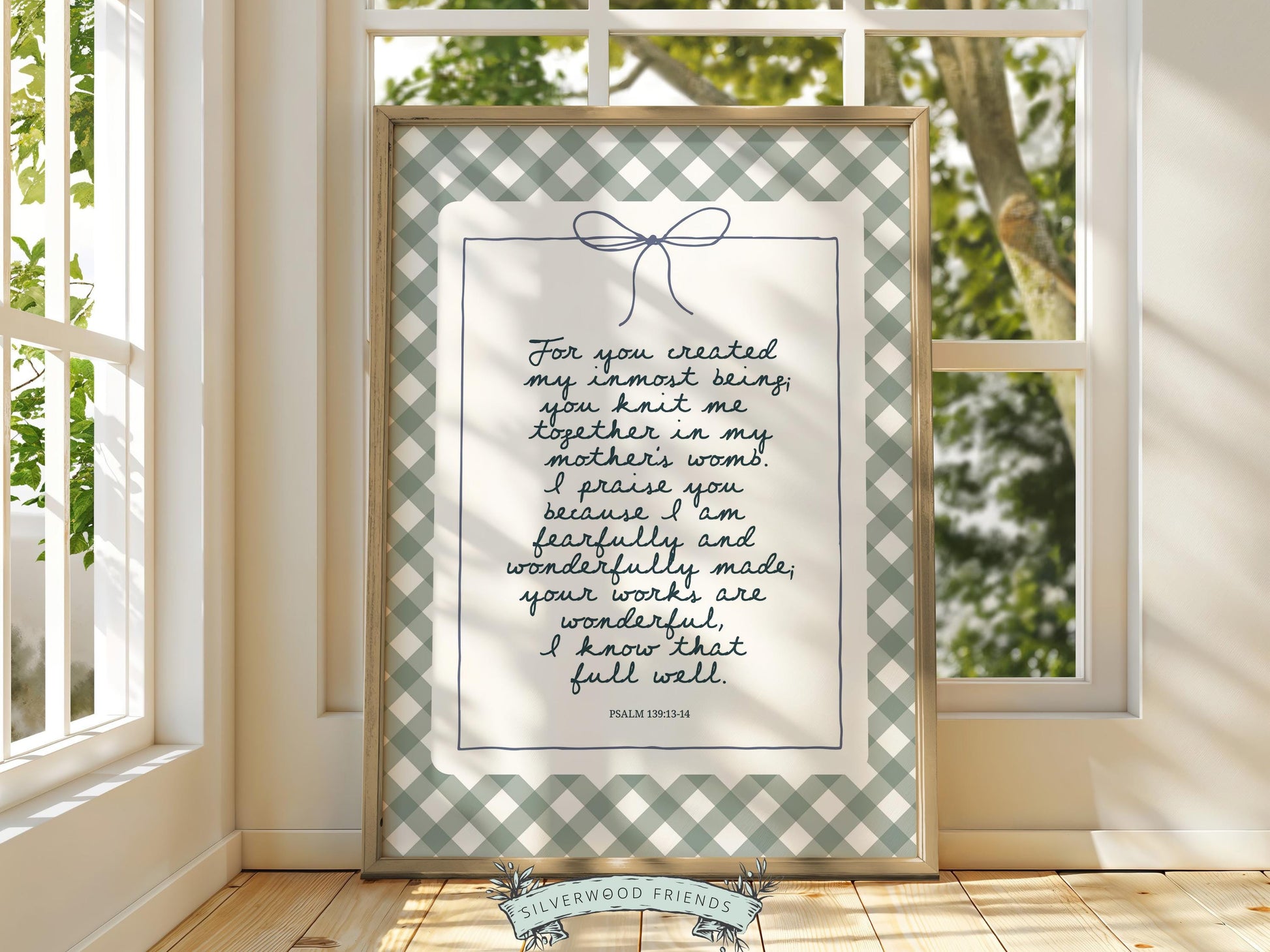 Christian Wall Art, Bible Verse Nursery Print, Christian Faith Nursery Decor, Scripture Nursery Wall Art, Psalm 139:13-14 (Digital Download)