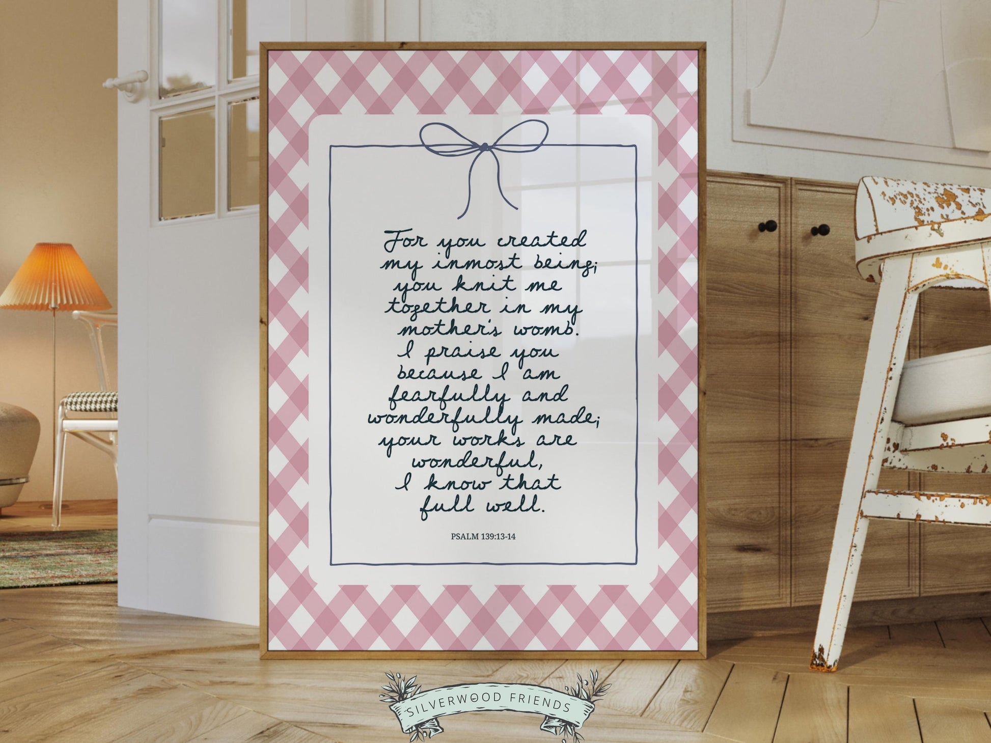Christian Wall Art, Bible Verse Nursery Print, Christian Faith Nursery Decor, Scripture Nursery Wall Art, Psalm 139:13-14 (Digital Download)