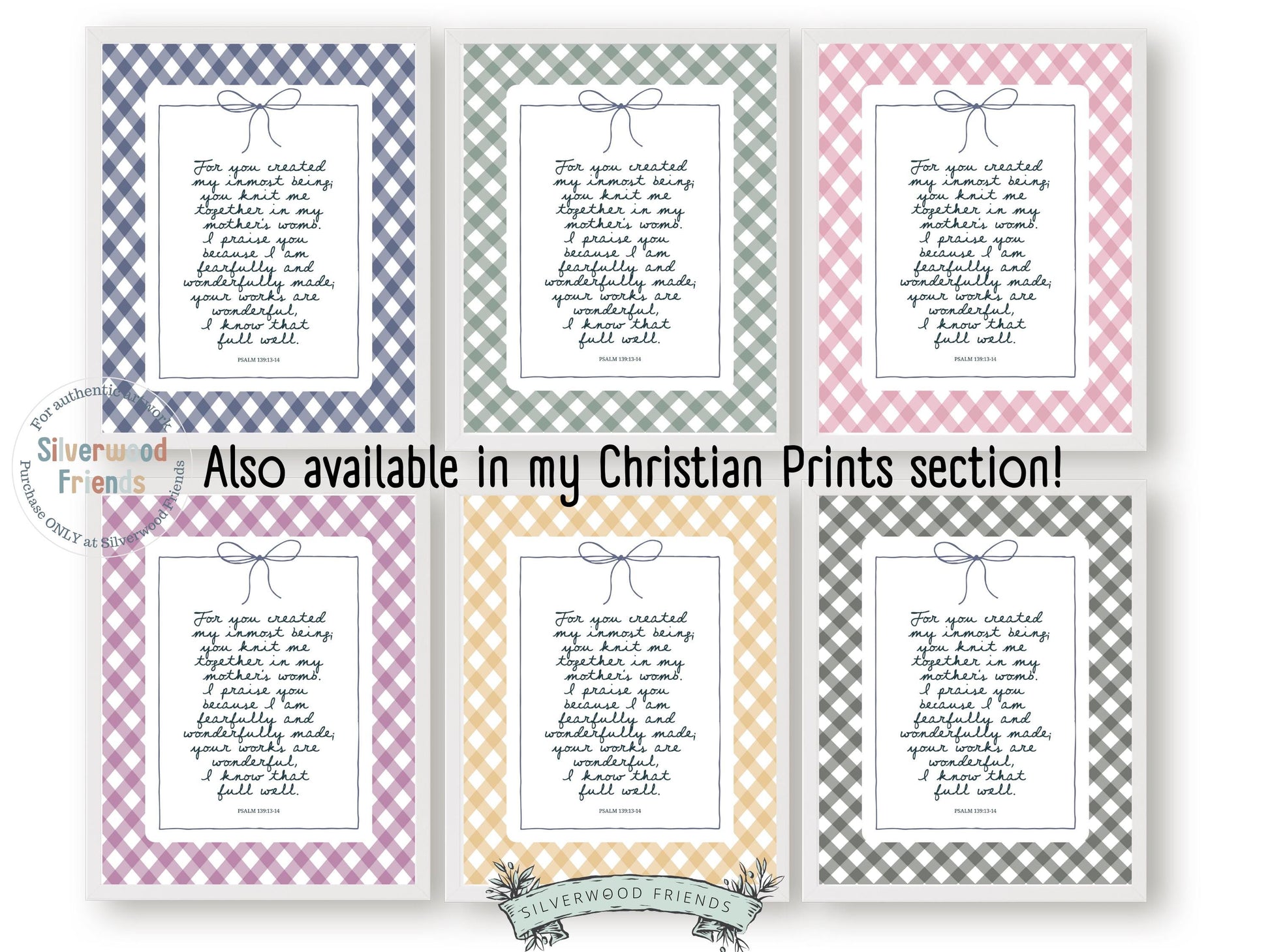 Christian Wall Art, Bible Verse Nursery Print, Christian Faith Nursery Decor, Scripture Nursery Wall Art, Psalm 139:13-14 (Digital Download)