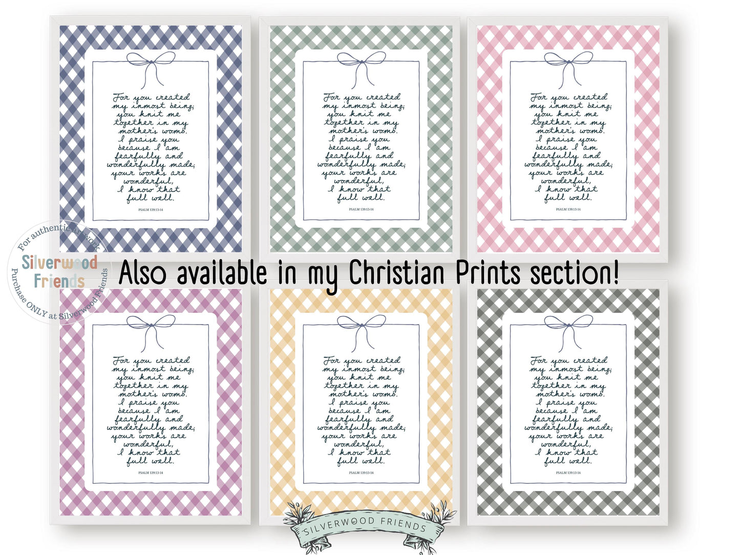 Christian Wall Art, Bible Verse Nursery Print, Christian Faith Nursery Decor, Scripture Nursery Wall Art, Psalm 139:13-14 (Digital Download)