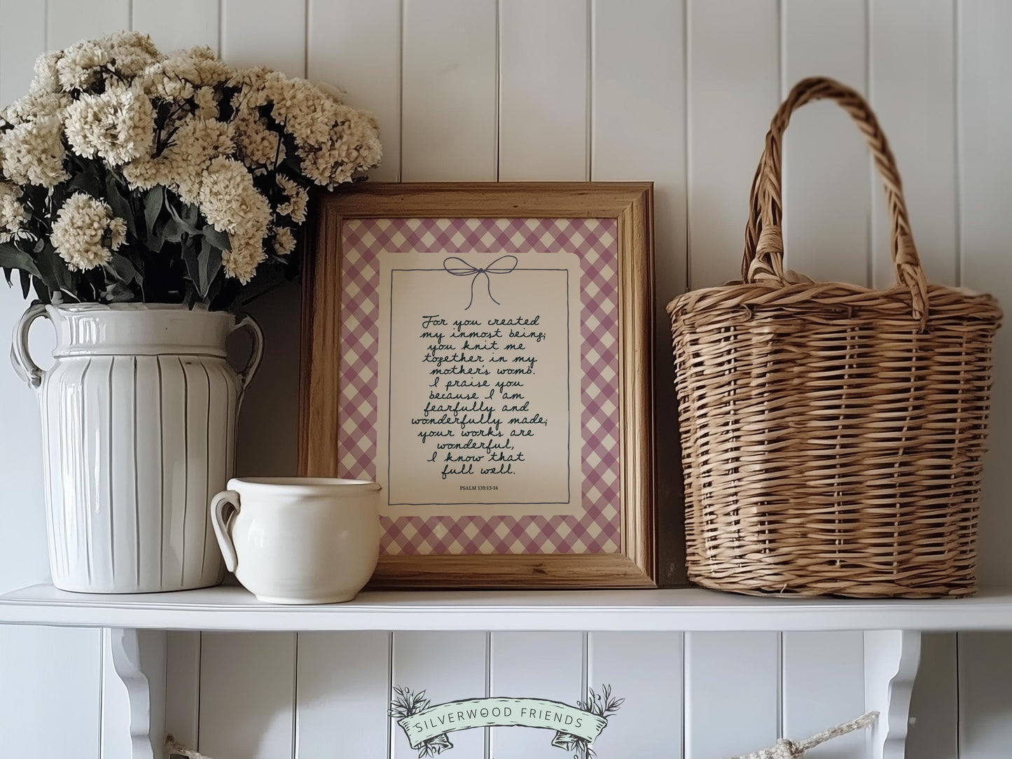 Christian Wall Art, Bible Verse Nursery Print, Christian Faith Nursery Decor, Scripture Nursery Wall Art, Psalm 139:13-14 (Digital Download)