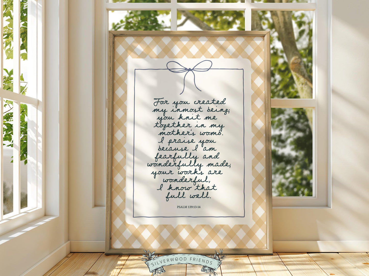 Christian Wall Art, Bible Verse Nursery Print, Christian Faith Nursery Decor, Scripture Nursery Wall Art, Psalm 139:13-14 (Digital Download)