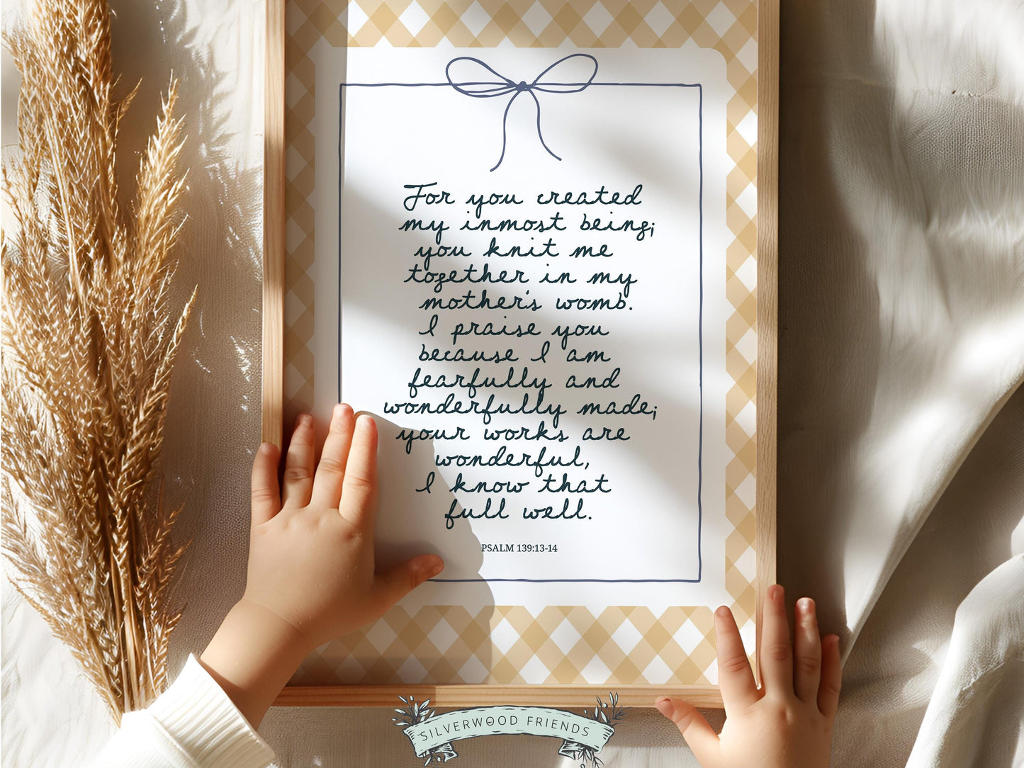 Christian Wall Art, Bible Verse Nursery Print, Christian Faith Nursery Decor, Scripture Nursery Wall Art, Psalm 139:13-14 (Digital Download)