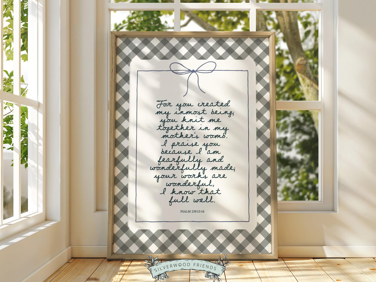Christian Wall Art, Bible Verse Nursery Print, Christian Faith Nursery Decor, Scripture Nursery Wall Art, Psalm 139:13-14 (Digital Download)