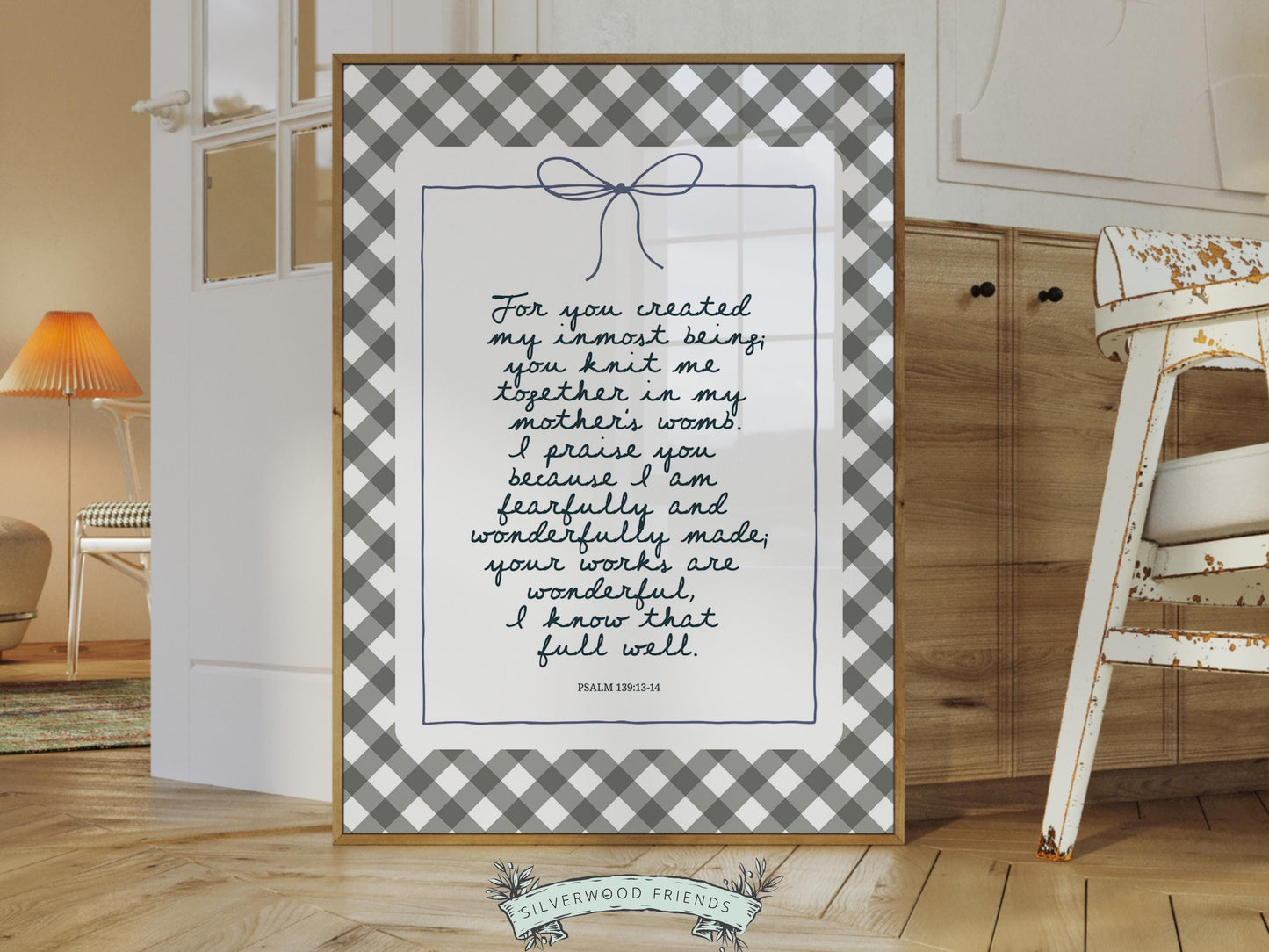 Christian Wall Art, Bible Verse Nursery Print, Christian Faith Nursery Decor, Scripture Nursery Wall Art, Psalm 139:13-14 (Digital Download)
