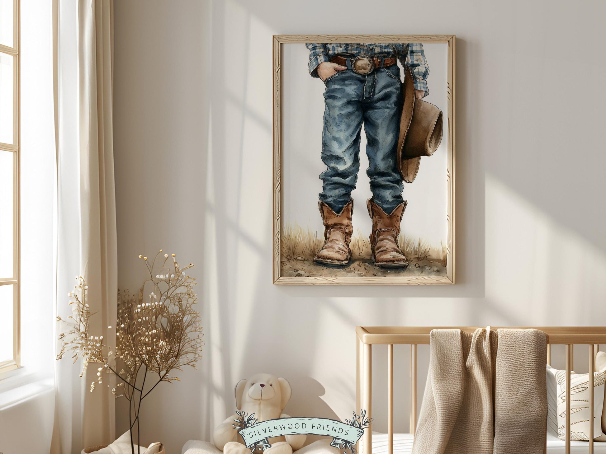 Cowboy Nursery Print, Cowboy Nursery Decor, Baby Boys Western Nursery Decor, Little Boy Cowboy Hat Farm Nursery Wall Art (DIGITAL DOWNLOAD)