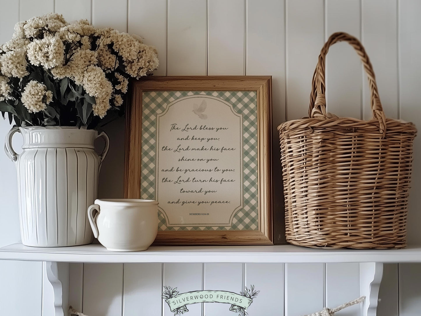 Christian Nursery Wall Art, The Lord Bless You Bible Verse Nursery Print, Farmhouse Scripture Wall Decor, Numbers 6:24-26 (Digital Download)