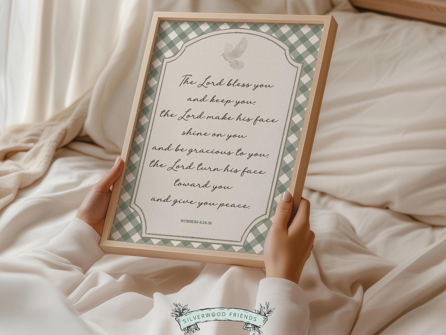 Christian Nursery Wall Art, The Lord Bless You Bible Verse Nursery Print, Farmhouse Scripture Wall Decor, Numbers 6:24-26 (Digital Download)