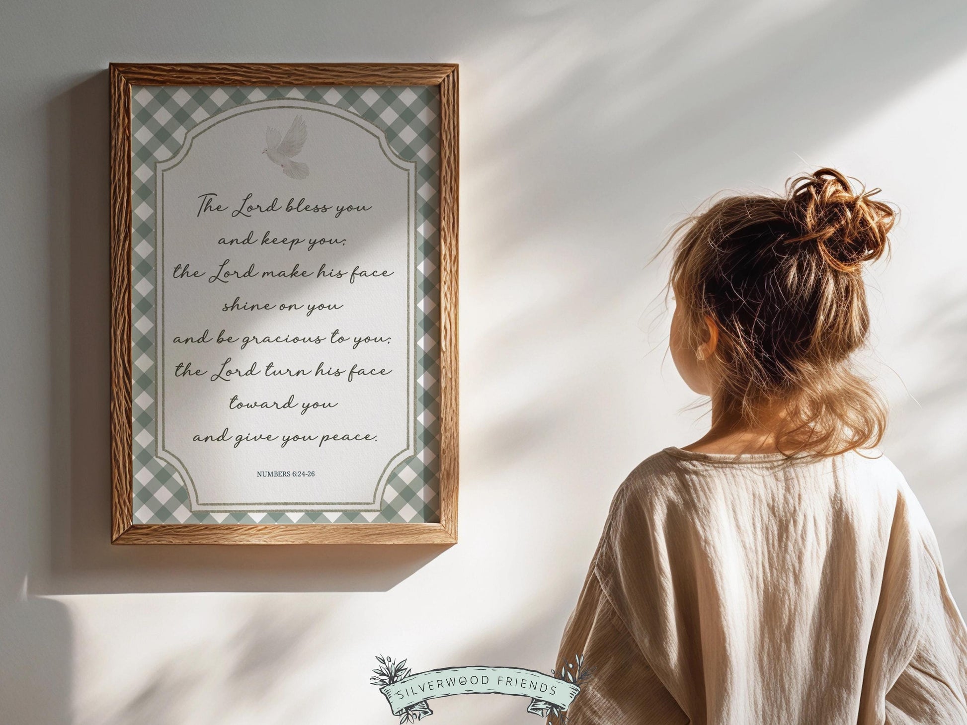 Christian Nursery Wall Art, The Lord Bless You Bible Verse Nursery Print, Farmhouse Scripture Wall Decor, Numbers 6:24-26 (Digital Download)