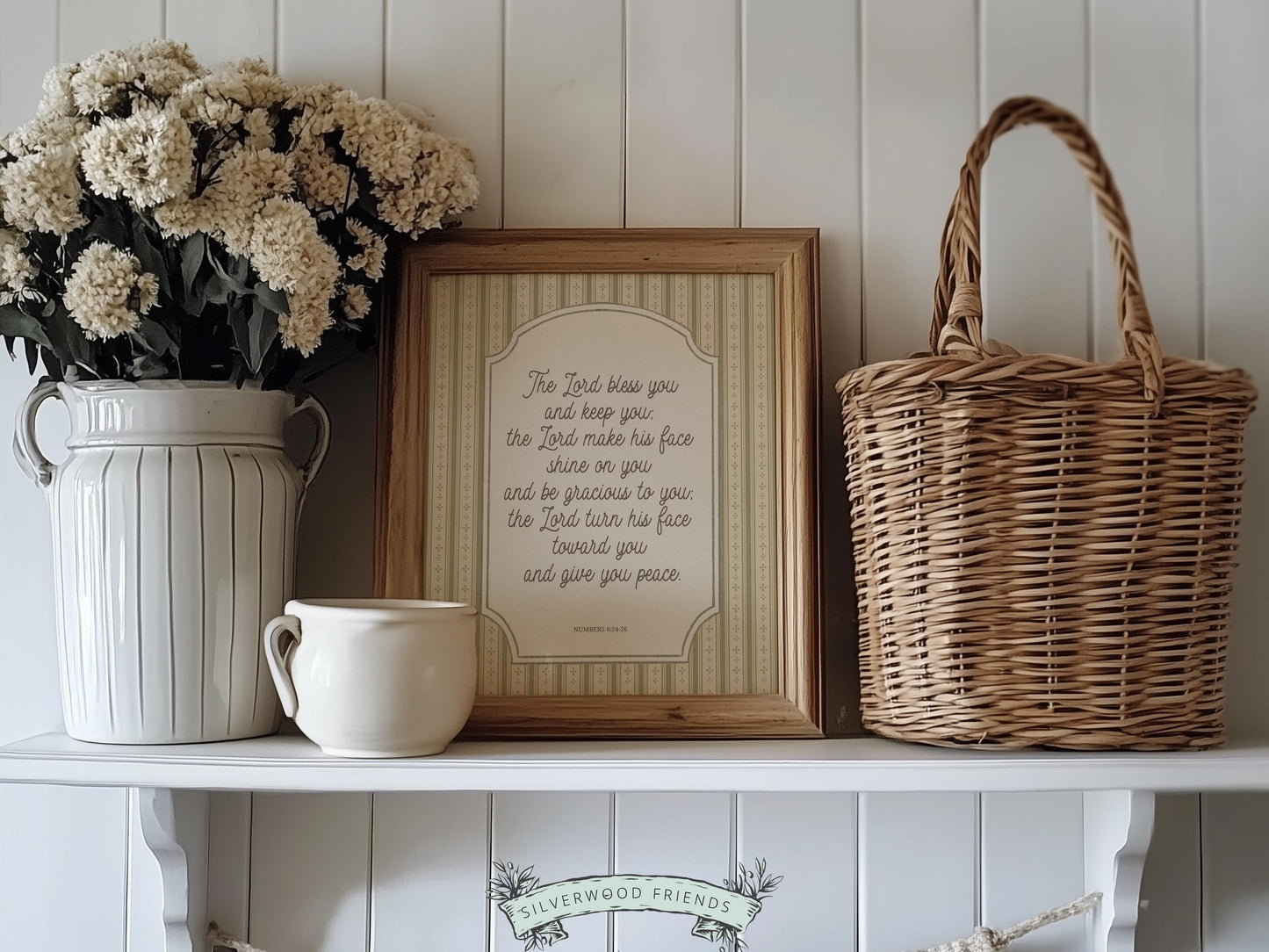 Christian Nursery Wall Art, The Lord Bless You Bible Verse Nursery Print, Farmhouse Scripture Wall Decor, Numbers 6:24-26 (Digital Download)