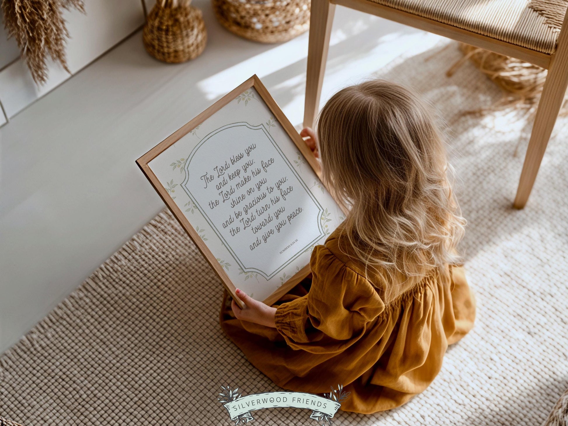 Christian Nursery Wall Art, The Lord Bless You Bible Verse Nursery Print, Farmhouse Scripture Wall Decor, Numbers 6:24-26 (Digital Download)