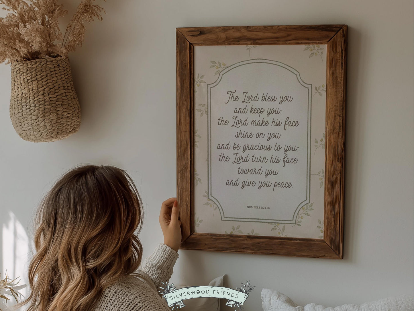 Christian Nursery Wall Art, The Lord Bless You Bible Verse Nursery Print, Farmhouse Scripture Wall Decor, Numbers 6:24-26 (Digital Download)